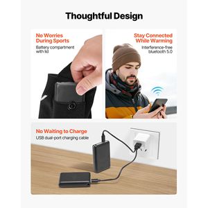 Calcetines Térmicos Recargables con Batería de 5000 mAh, Talla Pequeña, Control por Aplicación, Calcetines Deportivos para Exteriores con 4 Niveles de Calefacción - Product Image 2