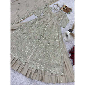 ชุดราตรีออกแบบโดยดีไซเนอร์ชุดออกงานปาร์ตี้พร้อม lehenga และ dupatta ดูหรูหรา - Product Image 1