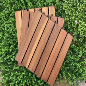 Dalles de terrasse en acacia emboîtables modernes 300*300mm, écologiques, garantie 5 ans, pour extérieur, maison, jardin, terrasse, cour, 12mm - Product Image 1