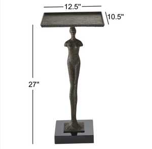 Mesa de centro contemporánea de metal con base de figura femenina, mesa decorativa para sala de estar. - Product Image 4