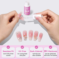 BORN PRETTY 7ml Colle à ongles sans toxines, formule douce, séchage rapide en 5 secondes, application au pinceau, vente en gros pour faux ongles