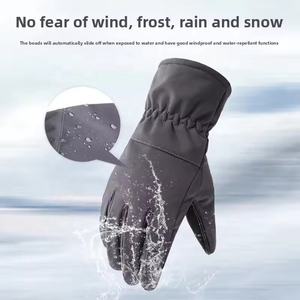 Guantes de esquí cálidos de 5 dedos Fall Line con soporte de cuero personalizado, puño de neopreno, impermeables, autocalentables y cierre de gancho y bucle para esquí. - Product Image 2