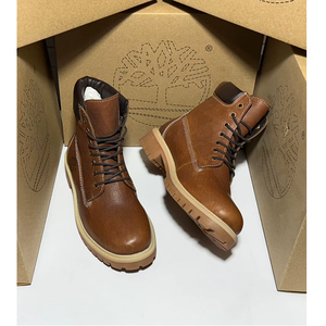 Elegantes Botas de Desierto Occidentales para Hombre, Parte Superior de Cuero Genuino, Cómodas, Antideslizantes, Ligeras, Zapatos de Tobillo - Product Image 5