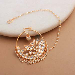 Mahika Pearl Polki Designer Nath-Fashion Body Jewelry - Product Image 1