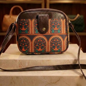 Artisanal Mughal Motif Crossbody Bag Vintage Style <b>Square</b> Purse - Product Image 1