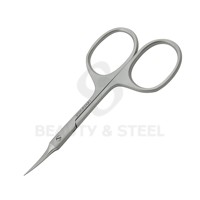 Ciseaux à cuticules ultra-fins professionnels avec pointes courbées ultra-affûtées et corps en acier inoxydable pour les soins des ongles en salon