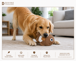 Jouets à mâcher pour chiens en cuir suédé doux de luxe avec fonction anti-anxiété, utilisation quotidienne, emballés en carton, vente en gros B2B de Divine International - Product Image 4
