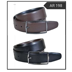 Ceinture en cuir véritable personnalisée de la marque FHS - Ceinture d'affaires réversible pour hommes - Ceinture double face à texture mate - Product Image 1
