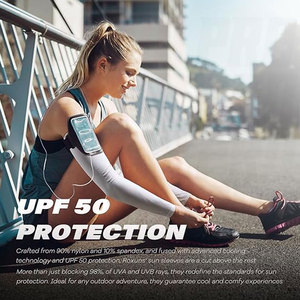 Mangas de compresión largas de seda helada personalizadas para exteriores, protección solar de verano, refrescantes, anti-UV, deportivas, negras y verdes - Product Image 6
