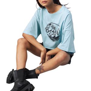 T-shirt court personnalisé pour femme avec logo, imprimé graphique, en coton, style décontracté streetwear, tie-dye, vente en gros OEM - Product Image 2