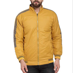 Veste universitaire en laine matelassée sur mesure OEM avec doublure entièrement matelassée, col montant et logo frontal, imperméable et coupe-vent - Product Image 4