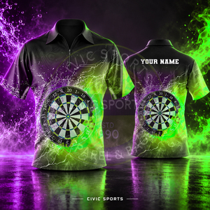 Camiseta de Dardos Personalizada de Poliéster Sublimado al por Mayor, Transpirable, de Secado Rápido, 100% Poliéster, de Alta Calidad - Product Image 1