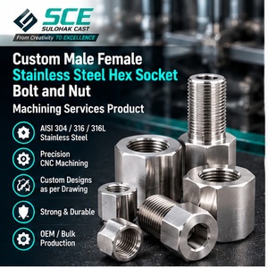 บริการงานกลึง CNC สำหรับสลักเกลียวหัวหกเหลี่ยมสแตนเลสแบบกำหนดเอง พร้อมน็อตและสลักเกลียวที่กลึงด้วยความแม่นยำ - Product Image 1