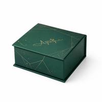 Boîte cadeau magnétique de luxe vert émeraude personnalisée avec logo estampé à chaud or, emballage en papier pour bijoux, cosmétiques et coffrets cadeaux