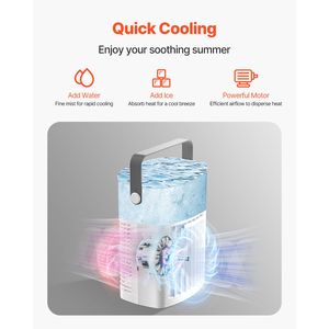 Enfriador de Aire Evaporativo Portátil 4 en 1, Mini Aire Acondicionado de 3 Velocidades con Control Remoto y 3 Niveles de Nebulización para el Hogar o la Oficina - Product Image 2