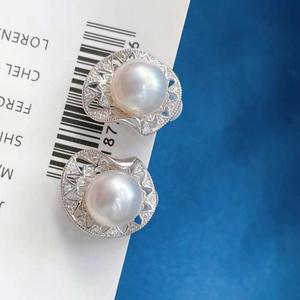 Luxurious 12-13mm Australian White Natural <b>Pearl</b> Flawed Stud <b>Earrings</b> 925 <b>Silver</b> in Fine Gift Box - Product Image 4