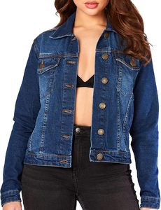 Chaqueta vaquera de alta calidad para mujer, clásica, azul, informal, de algodón, con botones, a la moda, estilo urbano, elegante, para uso diario. - Product Image 4