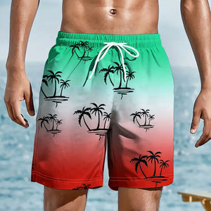 Shorts de bain mi-taille pour hommes – Respirants, imperméables, en toile écologique, séchage rapide, motif imprimé - Product Image 4