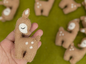 Adorno Navideño de Reno Rudolph de Fieltro y Lana, Hecho a Mano, Decoración para Árbol de Navidad Infantil, Comercio Justo, Venta al Por Mayor - Product Image 5