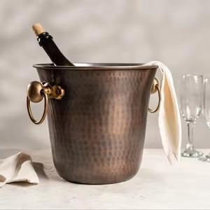 Modern Metal Ice Beverage Tub Stainless Steel Party Cooler Bucket <b>Wine</b> Beer Chiller Tub for Bar Table Serving - Product Image 6