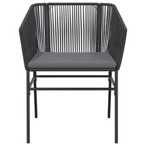 Silla de Jardín de Ratán PE Negra, Materiales Estándar Resistentes a los Rayos UV - Product Image 5