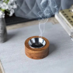 Natural Acacia Wooden Bakhoor <b>Burner</b> Inside Metal Aromatherapy Diffuser Catalytic Fragrance <b>Incense</b> <b>Burner</b> New <b>Incense</b> <b>Burner</b> - Product Image 1