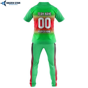 Green Red Gradient Sports Kit Short Sleeve cricket uniform With Matching <b>Pants</b> Quick Dry Regular Fit All Seasons Unisex - Product Image 3