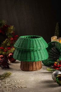 Artículos Navideños, Cestas de Almacenamiento de Ratán Natural con Forma de Reno, Cestas Tejidas a Mano, Decoraciones para el Hogar y la Sala de Estar - Product Image 3