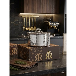 หม้อตุ๋นทรงกลมสแตนเลสขัดเงาสีเงินขายดี งานตีมืออย่างดี หรูหรา ยี่ห้อรัฟโฟนี สำหรับทำอาหาร - Product Image 4
