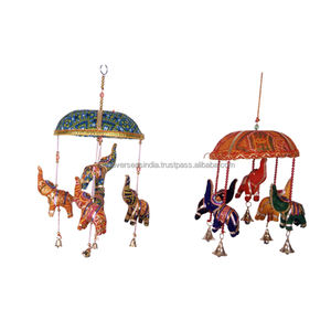 Carillon éolien multicolore fait à la main de bonne qualité décoration murale carillon éolien éléphant avec cloches au prix le plus bas du fournisseur de confiance - Product Image 5