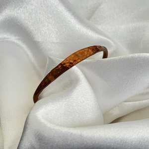 Hammered Rustic Textured Pure <b>Copper</b> Bangle Adjustable Unisex <b>Bracelet</b> - Product Image 2