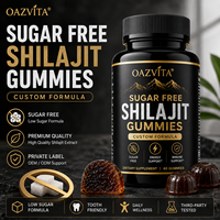 Gummies antioxydantes au shilajit sans sucre Oazvita, biologiques, pour adultes, étiquette privée, complément alimentaire OEM
