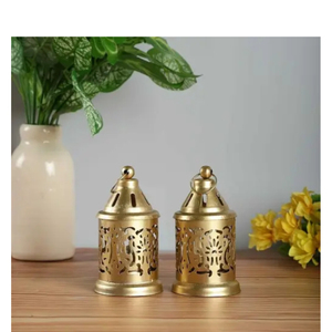 Wholesale Moroccan Style Wrought Iron Hanging <b>Lantern</b> <b>Set</b> Vintage Gold Cutwork Tea Light Candle Holder For Festive Home Decor - Product Image 4