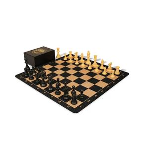 Juego de Ajedrez Staunton de Lujo con Damas Adicionales |   Tapete de Ajedrez de Silicona con Patrón de Madera Personalizado, Piezas de Ajedrez de Resina Ponderadas de Alta Calidad - Product Image 1