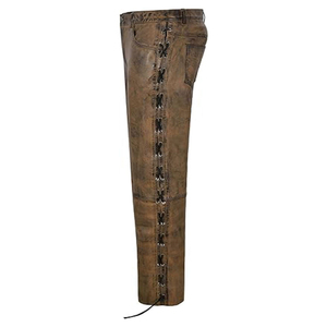 Leather Pants for Men Low Price Best-selling Direct Factory Stock Leather Pants for Men Custom Logo Leather Pants Anti-wrinkle - Product Image 2