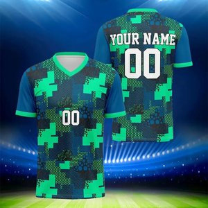Vêtements d'entraînement de football 100% polyester tricoté respirant à séchage rapide, maillot de football à manches courtes pour hommes adultes - Product Image 3