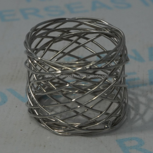 <b>Silver</b> Finished Metal Modern Napkin Rings Durable Eco-Friendly Elegant Table Decor for Dining Weddings Parties Special Occasions - Product Image 2