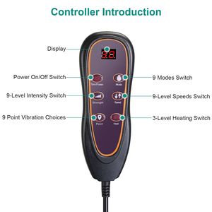 Almohadilla de Masaje Eléctrica de Cuerpo Completo con Vibración y Calor, Cojín de Masaje para Espalda y Cuello, Alfombrilla para Silla y Colchón - Product Image 6