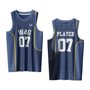 Custom V Neck Personalized Printed 100% Polyester Breathable Moisture Wicking Sleeveless Men's Basketball Club Uniforms Set - Product Image 5