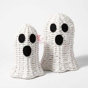 Cesta de mimbre de Halloween con diseño de calabaza y fantasma, plato decorativo para servir, decoración de mesa para fiestas, decoración de paja tejida - Product Image 2