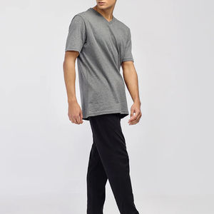 T-shirts pour hommes à col en V, coupe classique, manches courtes, en coton 100% de haute qualité, respirants, séchage rapide, avec logo personnalisé - Product Image 3