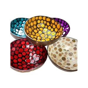 Ensemble de bols en noix de coco écologiques personnalisés de haute qualité, artisanaux, en nacre, style vietnamien, pour fête - Product Image 1