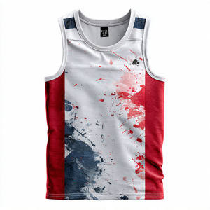 Football Sublimation V-Neck Vest Jersey Customize Sublimation 100% Polyester Sleeveless Tank Top Men Lightweight Printed Singlet - Product Image 5