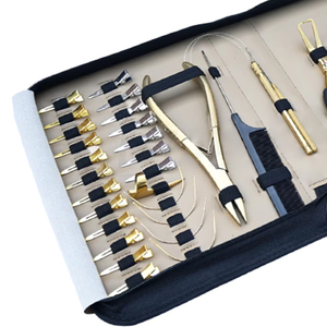 Stainless Steel Gold Hair Extension Pliers <b>Sew</b>-In Tape Installation Tool <b>Kit</b> for Professional Salon Use - Product Image 3