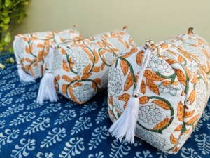 Handmade Durable Reusable Eco-Friendly Cotton <b>Toiletries</b> <b>Bag</b> Zipper Closure Medium Capacity Lightweight Cosmetic Pouch Bohemian - Product Image 2