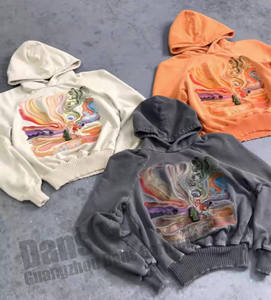 Sweat à capuche oversize de luxe avec strass, style urbain décontracté, vêtement de mode en cristal lourd - Product Image 5