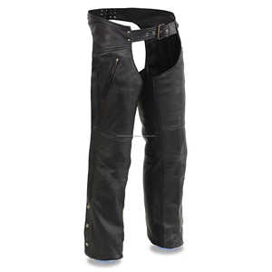 Pantalon de motard The Racer | Équipement de course de moto en cuir véritable noir avec protection du genou X-Armor taille haute décontracté - Product Image 1