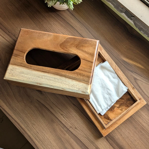 Caja de pañuelos de madera con buen acabado, artículo de mesa ecológico para el hogar, la mejor calidad y más vendido. - Product Image 3