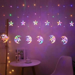 Fairy Ramadan Window <b>Led</b> Curtain <b>Star</b> Moon Light Mini PVC 100 Sheets IP65 for Room Festival Christmas Decoration - Product Image 2
