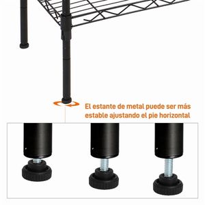 Étagère de rangement utilitaire robuste à 5 niveaux, noire, capacité de 250 kg - Product Image 5